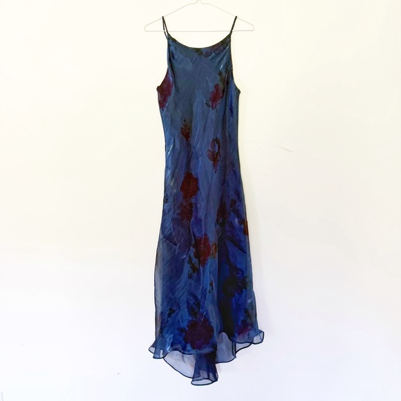 Alago Dresses & Skirts - Blue Floral Slip Midi Dress - Unbranded